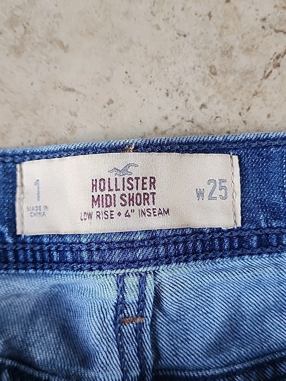 Hollister Low Rise Casual Women's Blue Denim Cutoff Shorts